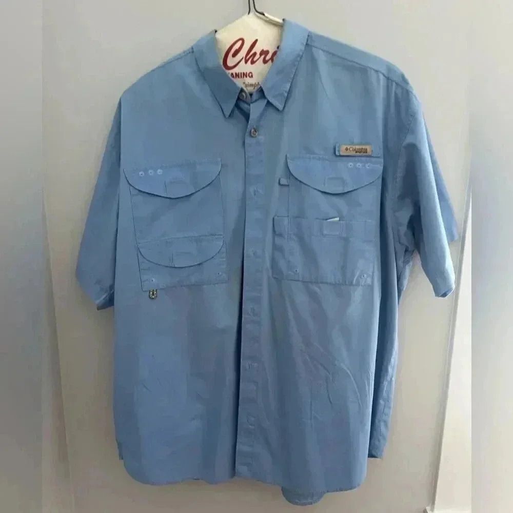 Large Blue Columbia short sleeve PFG shirt